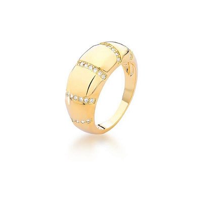 Anel Croassaint com Zirconia Branca