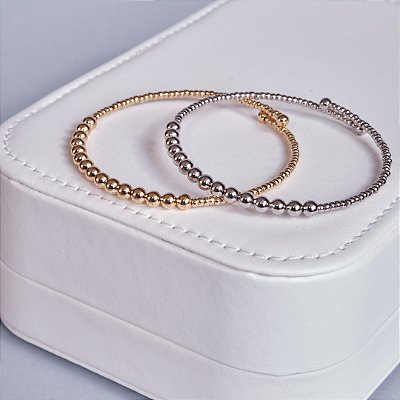 Pulseira em Aro de Esferas Dourada