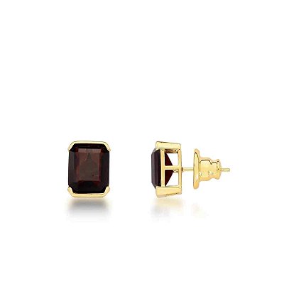 Brinco Quartzo Fumê com Banho de Ouro 18k | Amber