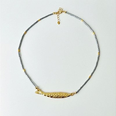 Colar Curto Sardinha com Hematita