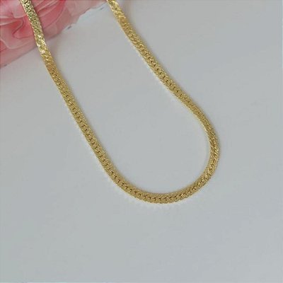 Choker Laminada em Banho de Ouro 18k