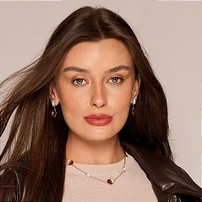 Colar Duo Classic Acetinado com Pingentes em Mix de Banhos