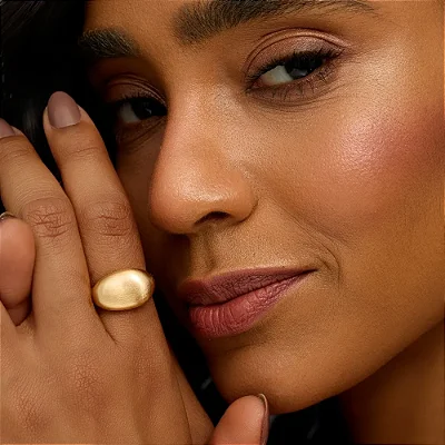 Anel em Banho Acetinado Dourado