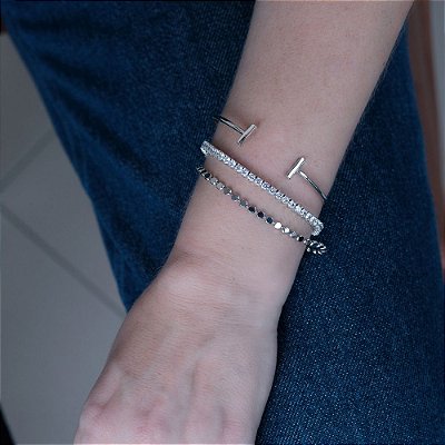 Pulseira Easy em Banho de Ródio 18k