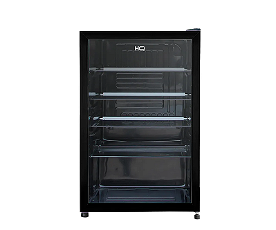 Frigobar Expositor Vertical HQ Vidro Duplo 130 Litros Preto HQ-130FBPVL