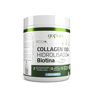 Collagen 100% Hidrolisado 300G com Biotina + Vitaminas