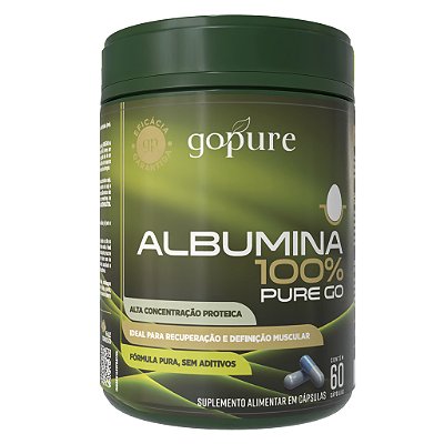 Albumina 100% Pura GoPure – Suplemento Proteico de Clara de Ovo Natural para Massa Muscular