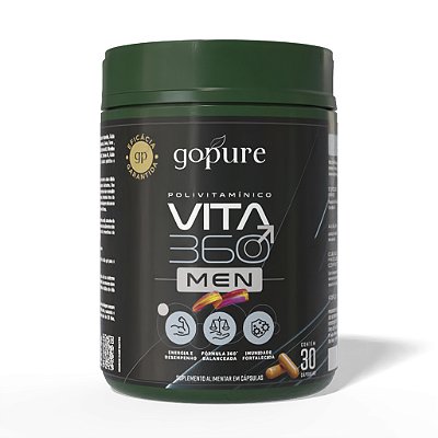 Vita 360 Men - Multivitaminico Homen de A a Zinco com Vitaminas, Magnésio, Ferro e Minerais