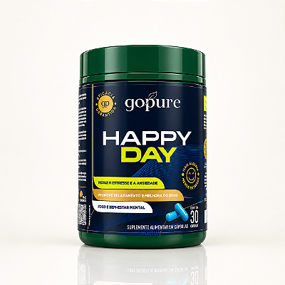 Happy Day GoPure – Suplemento para Aumentar Foco, Reduzir Stress e Ansiedade