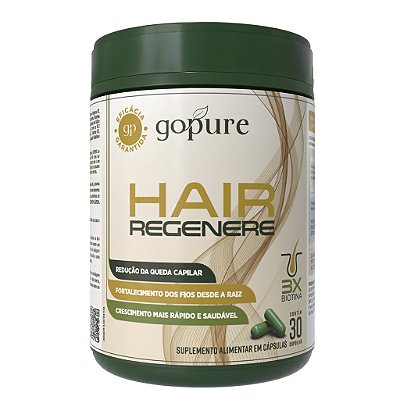 GoPure Hair Regenere – Redução da Queda e Crescimento do Cabelo Acelerado - 3X Biotina
