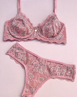 Conjunto sutiã 06s e fio 06c em renda