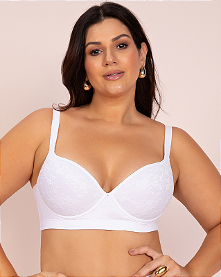 Sutiã plus size reforçado com bojo em renda - 266s