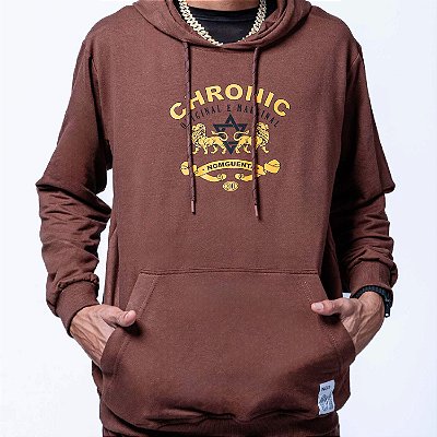 Moletom Chronic Reggae Leão Algodão - Marrom