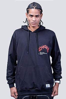 Blusa Moletom Chronic Cachorro Bordado Bolso Frontal Preto