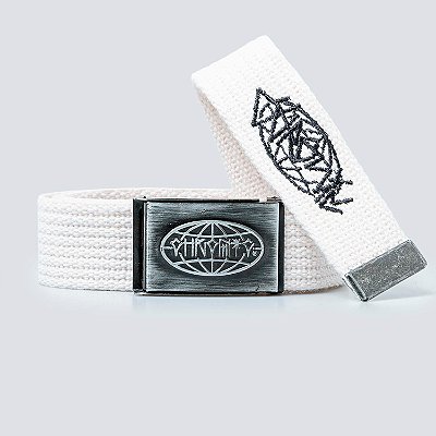 Cinto Chronic Fivela de Metal Tag World Advanced Branco