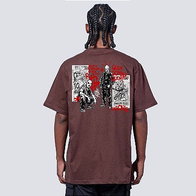 Camiseta Chronic Quem Domina Quem Original Oversized Marrom
