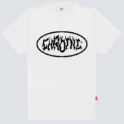 Camiseta Chronic Tag Chamas Original Branco