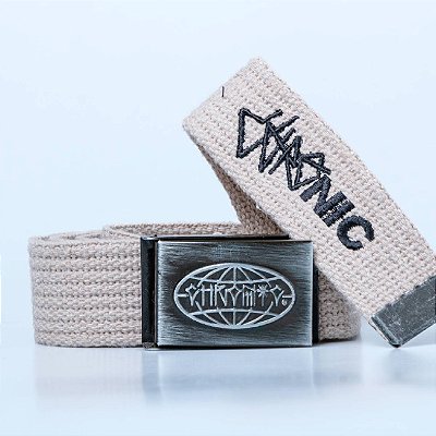 Cinto Chronic Fivela de Metal Tag World Advanced Bege