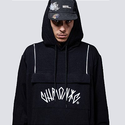 Moletom Chronic Tag Bordado Bolso Frontal Preto Original
