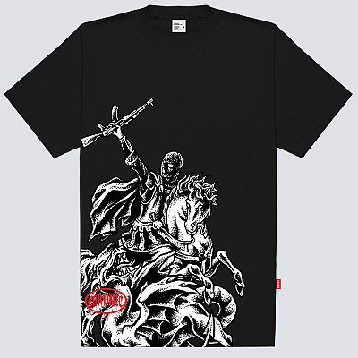 Camiseta Chronic São Jorge Saint Marginal Plus Size Preto