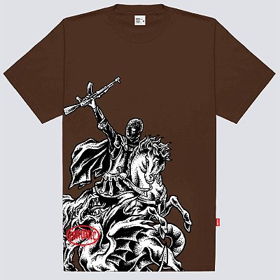Camiseta Chronic São Jorge Saint Marginal Plus Size Marrom