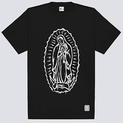 Camiseta Chronic Faith Guardalupe Plus Size Original Preto