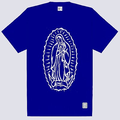 Camiseta Chronic Faith Guardalupe Plus Size Original Azul