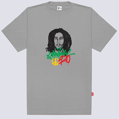 Camiseta Chronic Bob Marley Plus Size Original Cinza