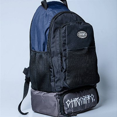 Mochila Chronic  Preto c/Azul Streetwear Bolso Termico Silk Lateral