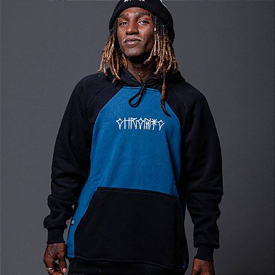 Blusa Moletom Canguru Chronic Tag 011 Recorte Marinho