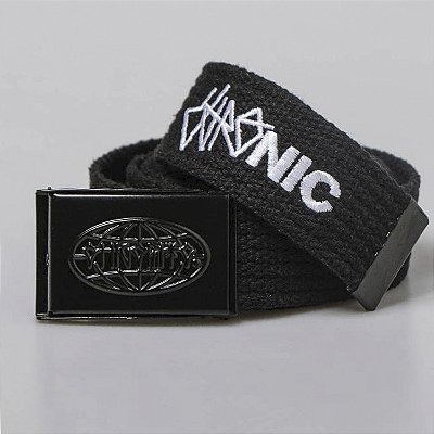 Cinto Chronic Preto Fivela de Metal Tag World Borracha