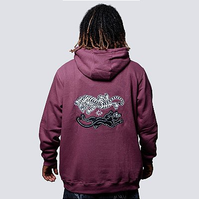 Blusa Moletom Canguru Chronic Old School Vinho Original