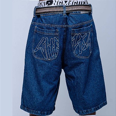 Bermuda Jeans Jorts Chronic Original Azul Marinho
