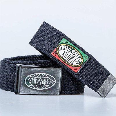 Cinto Tag Reggae Chronic Fivela de Metal Tag World Preto
