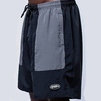 Bermuda Chronic Patch Emborrachado Preto c Cinza