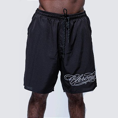 Bermuda Chronic Cargo Logo Bordado Preto