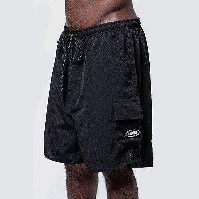 Bermuda Chronic Cargo Streetwear Preta Original