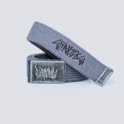 Cinto Chronic Fivela de Metal  Logo Bordado Urban Cinza
