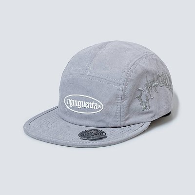 Boné Five Panel Dark Script Cinza Streetwear Aba Flexivel