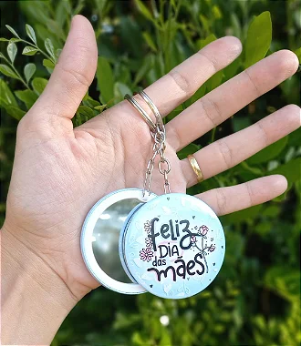 CHAVEIRO BUTTON ESPELHO PERSONALIZADO