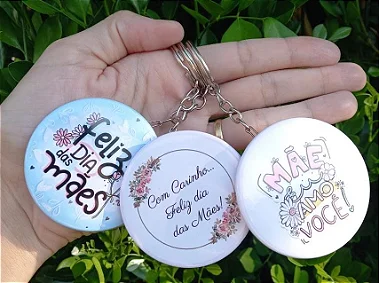 CHAVEIRO BUTTON UMA FACE PERSONALIZADO