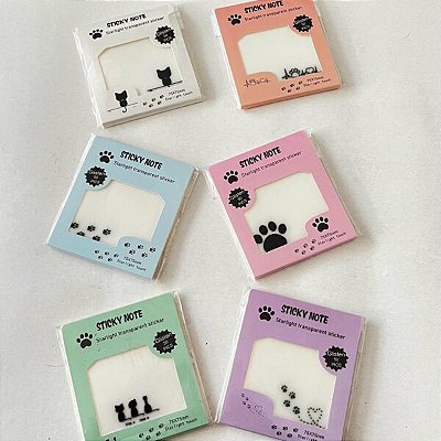 Bloco Adesivo Transparente Gatinhos Pretos Importados