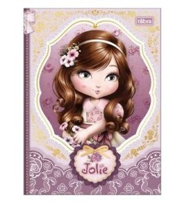 Caderno Brochura Capa Dura Colegial Jolie 80 Folhas