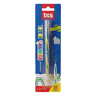 Caneta Gel Rainbow Brasil 1.0mm Tris