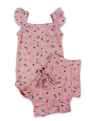 Conjunto WeeKids: Body de Alcinha com Tapa Fralda - Nude Estampado