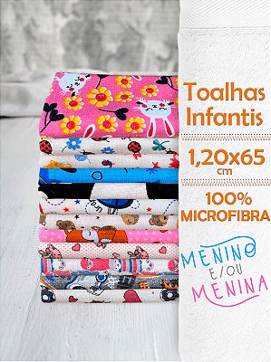 Toalha Infantil Microfibra Aveludada 120x65cm Baby Kids | Leve, Macia e Secagem Rápida