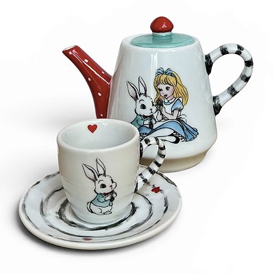 Conjunto Café no País das Maravilhas – Bule e Xícara