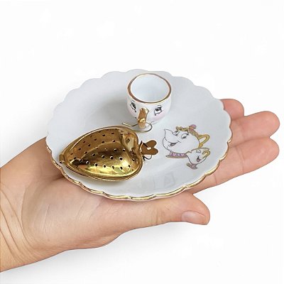 Kit Hora do Chá - infusor com pingente e pratinho