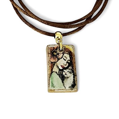 Pingente A Moça e o Gatinho