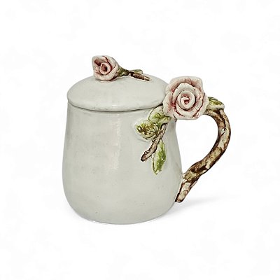Caneca com tampa - Rosas do Jardim